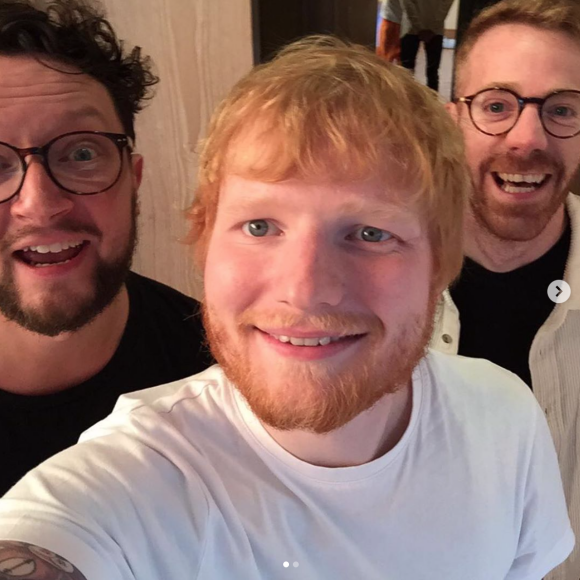 Dean Smith, Ed Sheeran et Gary Damer. Décembre 2019.
