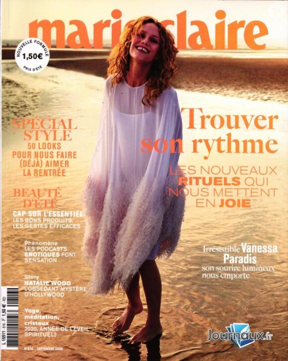Vanessa Paradis dans le magazine "Marie Claire" du 30 juillet 2020.