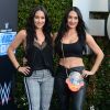 Brie Bella et Nikki Bella à la soirée d'anniversaire des 20 ans de la WWE à Los Angeles, le 4 octobre 2019.