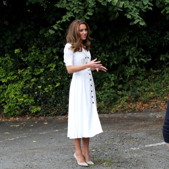 Kate Middleton, duchesse de Cambridge, visite le site de la fondation Baby Basics UK & Sheffield à Sheffield. Le 4 août 2020.