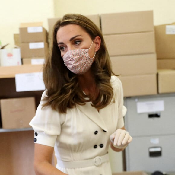 Kate Middleton, duchesse de Cambridge, visite le site de la fondation Baby Basics UK & Sheffield à Sheffield. Le 4 août 2020.