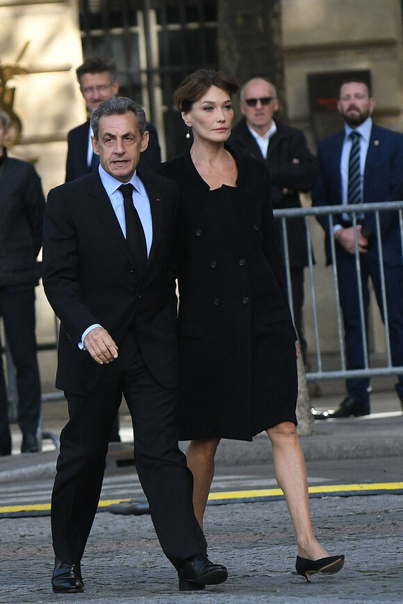 Nicolas Sarkozy et Carla Bruni aux funérailles de Jacques Chirac, le 30 sept 2019. 