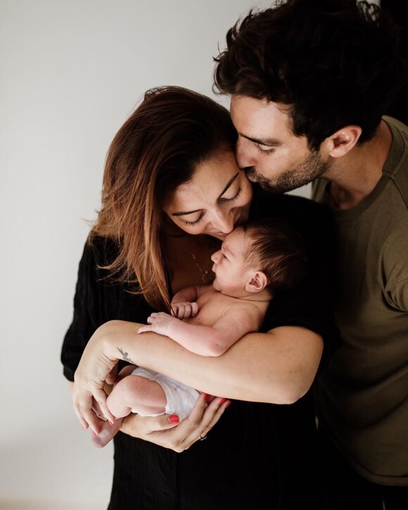 Valentin Léonard, Rachel Legrain-Trapani et leur fils Andrea (né le 7 juillet 2020).