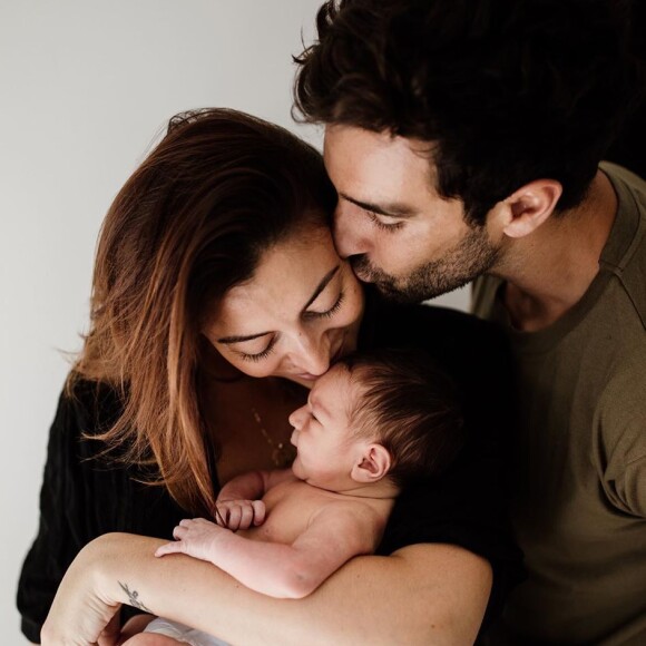 Valentin Léonard, Rachel Legrain-Trapani et leur fils Andrea (né le 7 juillet 2020).