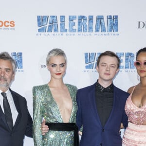 Luc Besson, Cara Delevingne, Dane DeHaan et Rihanna - Avant-première du film "Valérian et la Cité des mille planètes" de L. Besson à la Cité du Cinéma à Saint-Denis, le 25 juillet 2017. © Olivier Borde/Bestimage 