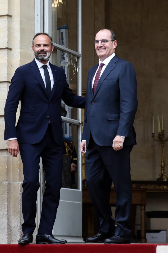 Passation de pouvoir à Matignon entre Edouard Philippe et Jean Castex, nouveau Premier ministre. Paris, le 3 juillet 2020. © Stéphane Lemouton / Bestimage