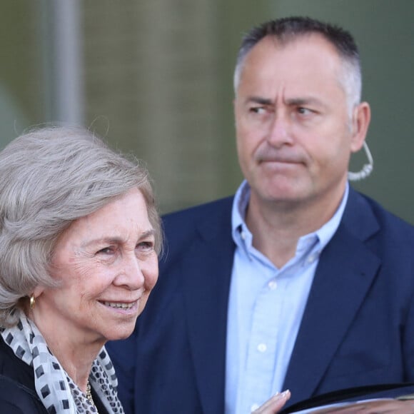 La reine Sofia de Grèce est allée rendre visite au roi Juan Carlos Ier à l'hôpital Quiron à Madrid, le 28 août 2019.