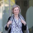 La reine Sofia de Grèce est allée rendre visite au roi Juan Carlos Ier à l'hôpital Quiron à Madrid, le 28 août 2019.
