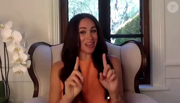 Meghan Markle, duchesse de Sussex, intervient sur The 19th à propos de l'égalité raciale et l'égalité des genres dans la politique, le 15 août 2020, depuis Santa Barbara, en Californie.