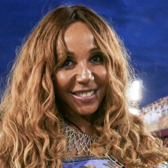 Cathy Guetta est venue assister au défilé des meilleurs écoles de samba, celle du groupe spécial. Elle a assisté aux défilés dans la loge "King" une loge haut de gamme où de nombreuses personnalités viennent assister au carnaval de Rio . Rio de Janeiro le 4 Mars 2019. © Denis Raphaël / Carnavalderio.fr / Bestimage 