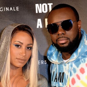 Le rappeur Gims (Maître Gims - Gandhi Djuna) et sa femme Demdem Djuna lors de la soirée de lancement de la collection capsule "I'm not a rapper" de la marque Elevenparis (Eleven Paris) à Paris, France, le 11 avril 2019. © Veeren/Bestimage