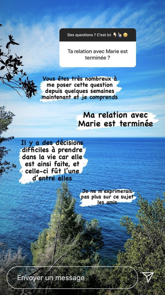 Florian, candidat de la saison 2 de "Mariés au premier regard" (M6) en 2017, annonce sa rupture avec sa belle Marie, le 25 août 2020 sur Instagram.