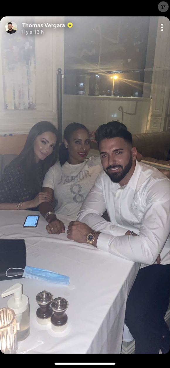 Nabilla et Thomas Vergara passent la soirée avec Manon Marsault et Julien Tanti et Maître Gims et Demdem - Snapchat, 28 août 2020