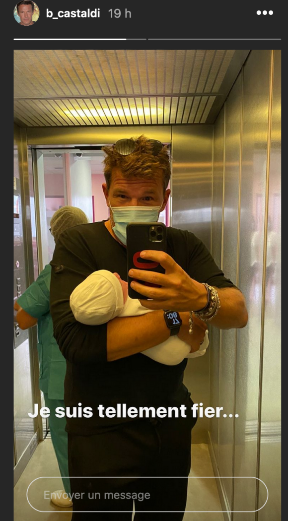 Benjamin Castaldi avec son fils dans les bras sur Instagram, fin août 2020.