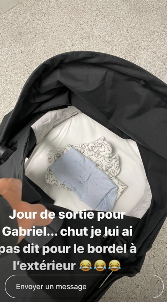 Benjamin Castaldi annonce le départ de sa femme Aurore et de leur fils Gabriel (né le 27 août 2020) de la maternité, lundi 31 août 2020 sur Instagram.