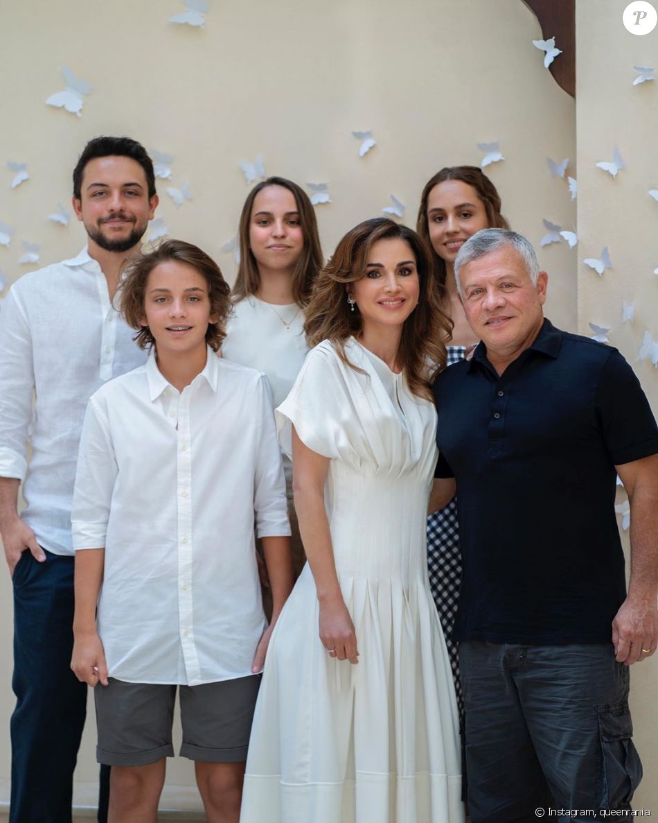 Rania De Jordanie Son Mari Le Roi Abdallah Ii Et Leurs Quatre Enfants