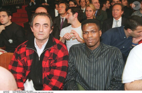 Richard Bohringer et Jean-Baptiste Mendy au Palais des sports de Paris le 16 novembre 1999.