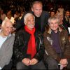 Charles Gérard, Jean-Paul Belmondo, Jean-Claude Bouttier, Claude Lelouch à la Halle Carpentier à Paris, le 6 mai 2010.