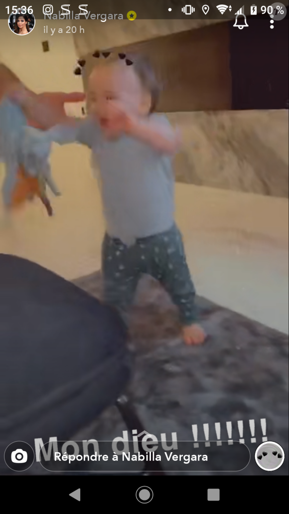Nabilla Benattia et Thomas Vergara dévoile que leur fils Milann marche, sur Snapchat, le 1er septembre 2020