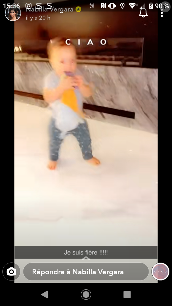 Nabilla Benattia et Thomas Vergara dévoile que leur fils Milann marche, sur Snapchat, le 1er septembre 2020