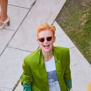 Tilda Swinton à son arrivée à l'hôtel Excelsior lors de la 77ème édition du Festival international du film de Venise, la Mostra. Le 3 septembre 2020