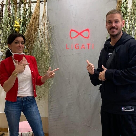 Jenifer et M.Pokora, lancement de la collection d'objets déco Ligati à Paris, le 5 septembre 2020.