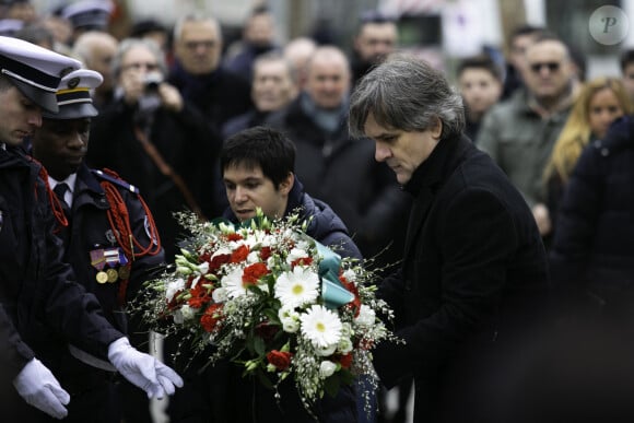 Le dessinateur Riss - Hommage aux victimes des attentats de janvier 2015 du journal satirique Charlie Hebdo à Paris, qui avait fait 12 morts. Le 7 janvier 2019. © Pierre Gautheron / Pool / Bestimage 