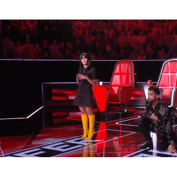 Jenifer, Patrick Fiori et Kendji Girac relèvent un défi lors de l'émission The Voice Kids 7 - TF1