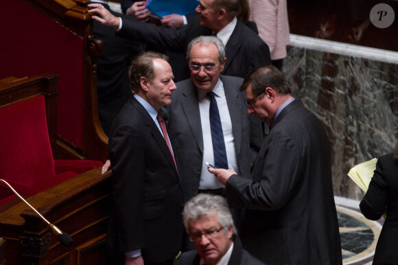 Philippe Goujon, Bernard Debré et Jean-Francois Lamour - Séance de questions au gouvernement à l'assemblée nationale à Paris le 28 janvier 2014.