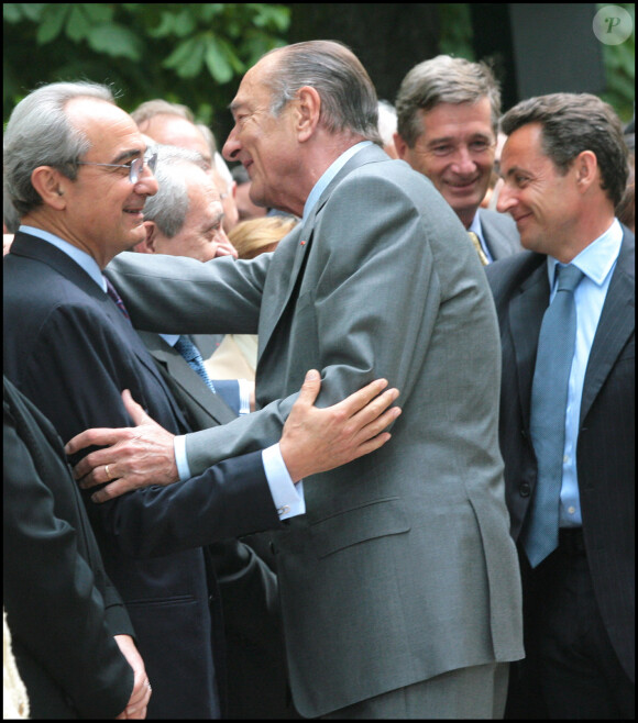 Bernard Debré et Jacques Chirac - Cérémonie de commémoration du souvenir de l'esclavage et de son abolition, à Paris, en 2007