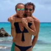 Laeticia Hallyday et Pascal Balland lors de leurs vacances à Saint-Barthélemy, août 2020.