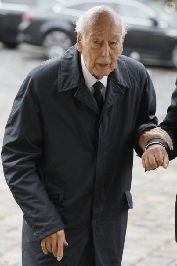 Valéry Giscard d'Estaing - Obsèques de l'académicien Marc Fumaroli en l'église Saint-Germain-des-Près à Paris. Le 1er juillet 2020