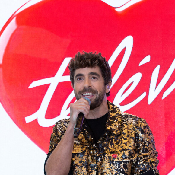 Le chanteur espagnol Agustin Galiana ( parrain du Télévie 2020 ) lors de la 32ème édition du Télévie, l'opération de récolte de dons de RTL Belgium au profit du Fonds de la recherche scientifique (FNRS) pour aider la lutte contre la leucémie et le cancer. Belgique, Bruxelles, le 19 septembre 2020