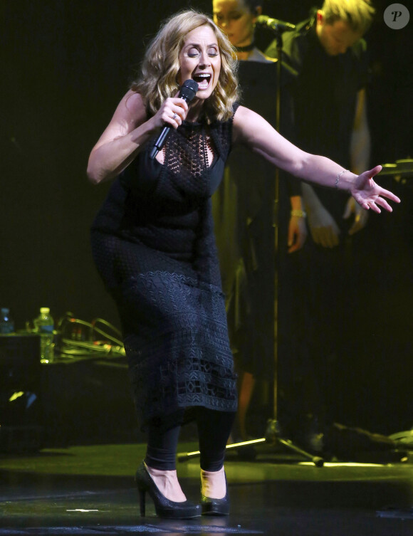 Lara Fabian en concert au Beacon Theatre à New York, dans le cadre de sa tournée "Camouflage World Tour 2018", le 5 février 2018. © Charles Guerin/Bestimage USA 