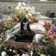 La tombe de Romy Schneider au cimetière de Boissy-sans-Avoir. Juin 1988