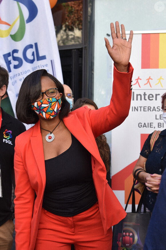 Elisabeth Moreno (ministre chargée de l'Egalité des Chances) - Inauguration du Forum de rentrée de la Fédération Sportive Gaie et Lesbienne à la Halle des Blancs Manteaux à Paris le 13 septembre 2020.