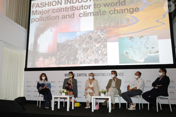 Pauline Ducruet anime la masterclass "Fashion Sustainability" autour de sa marque Alter Designs au Yacht club de Monaco pour une mode eco responsable le 23 septembre 2020. © Claudia Albuquerque / Bestimage