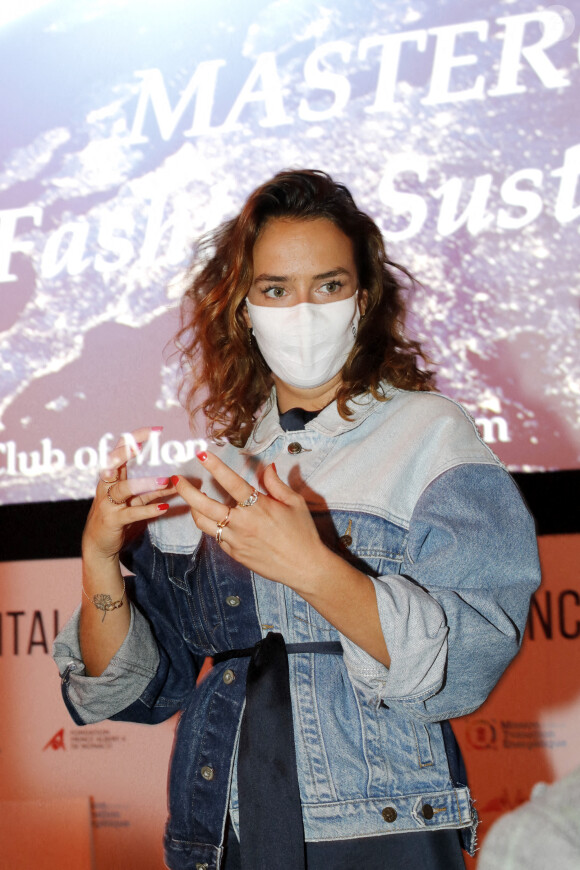 Pauline Ducruet anime la masterclass "Fashion Sustainability" autour de sa marque Alter Designs au Yacht club de Monaco pour une mode eco responsable le 23 septembre 2020. © Claudia Albuquerque / Bestimage