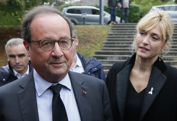 François Hollande et sa compagne Julie Gayet - Claude Chirac, son mari Frédéric Salat-Baroux et son fils Martin Rey-Chirac se sont rendus au musée du président Jacques Chirac de Sarran en Corrèze le 5 octobre 2019.