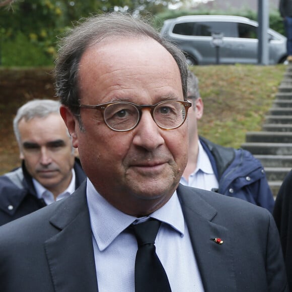 François Hollande et sa compagne Julie Gayet - Claude Chirac, son mari Frédéric Salat-Baroux et son fils Martin Rey-Chirac se sont rendus au musée du président Jacques Chirac de Sarran en Corrèze le 5 octobre 2019.