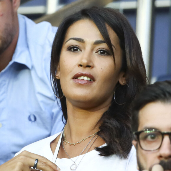 Karima Charni dans les tribunes lors du match de championnat de Ligue 1 Conforama opposant le Paris Saint-Germain au Nîmes Olympique au parc des Princes à Paris, France. Le PSG a gagné 3-0. © Gwendoline Le Goff/Panoramic/Bestimage