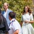 Le prince William et Kate Middleton lors d'une rencontre avec des travailleurs de santé mobilisés pendant la crise santiaire et soutenus par la Royal Foundation, le 23 juillet 2020 à Sandringham.