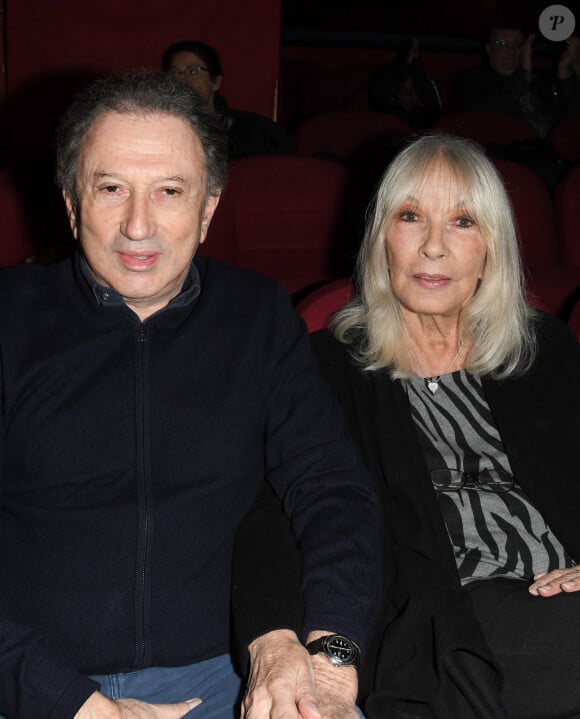 Exclusif - Michel Drucker et sa femme Dany Saval - Projections de deux séances exceptionnelles du film "Signé Furax" en hommage à Marc Simenon au cinéma Mac Mahon à Paris le 27 octobre 2019. © Coadic Guirec/Bestimage