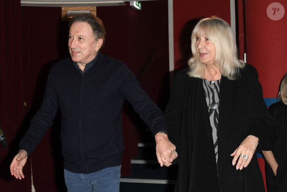 Exclusif - Michel Drucker et sa femme Dany Saval - Projections de deux séances exceptionnelles du film "Signé Furax" en hommage à Marc Simenon au cinéma Mac Mahon à Paris le 27 octobre 2019. © Coadic Guirec/Bestimage