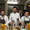 Exclusif - Les chefs Julien Duboué, Nicolas Haelewyn et Taku Sekine lors de la soirée "Kill The Duckface" pour le lancement en avant-première de Panza Paille dans la salle de réception La Cartonnerie à Paris, France, le 2 avril 2019. © Pierre Perusseau/Bestimage