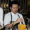 Exclusif - Les chefs Julien Duboué, Nicolas Haelewyn et Taku Sekine lors de la soirée "Kill The Duckface" pour le lancement en avant-première de Panza Paille dans la salle de réception La Cartonnerie à Paris, France. © Pierre Perusseau/Bestimage 