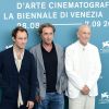 Jude Law, le réalisateur Paolo Sorrentino et John Malkovich - Photocall de la série "The New Pope" lors du 76e Festival du Film de Venise, la Mostra à Venise en Italie le 1er Septembre 2019.