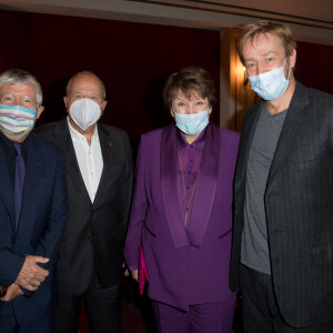 Exclusif - Jean-Luc Choplin, Marc Ladreit de Lacharrière, Roselyne Bachelot et Eric Ruf - La ministre de la Culture s'est rendue à l'ouverture du Théâtre Marigny pour assister à la représentation de "Le Côté de Guermantes" © Cyril Moreau / Bestimage