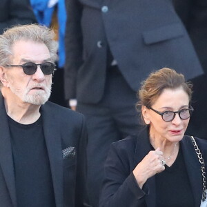 Eddy Mitchell et sa femme Muriel - Arrivées à l'hommage national à Charles Aznavour à l'Hôtel des Invalides à Paris. Le 5 octobre 2018 © Jacovides-Moreau / Bestimage 