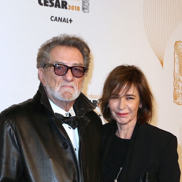 Eddy Mitchell et sa femme Muriel Bailleul - Photocall lors de la 43ème cérémonie des Cesar à la salle Pleyel à Paris, le 2 mars 2018. © Dominique Jacovides - Olivier Borde / Bestimage 